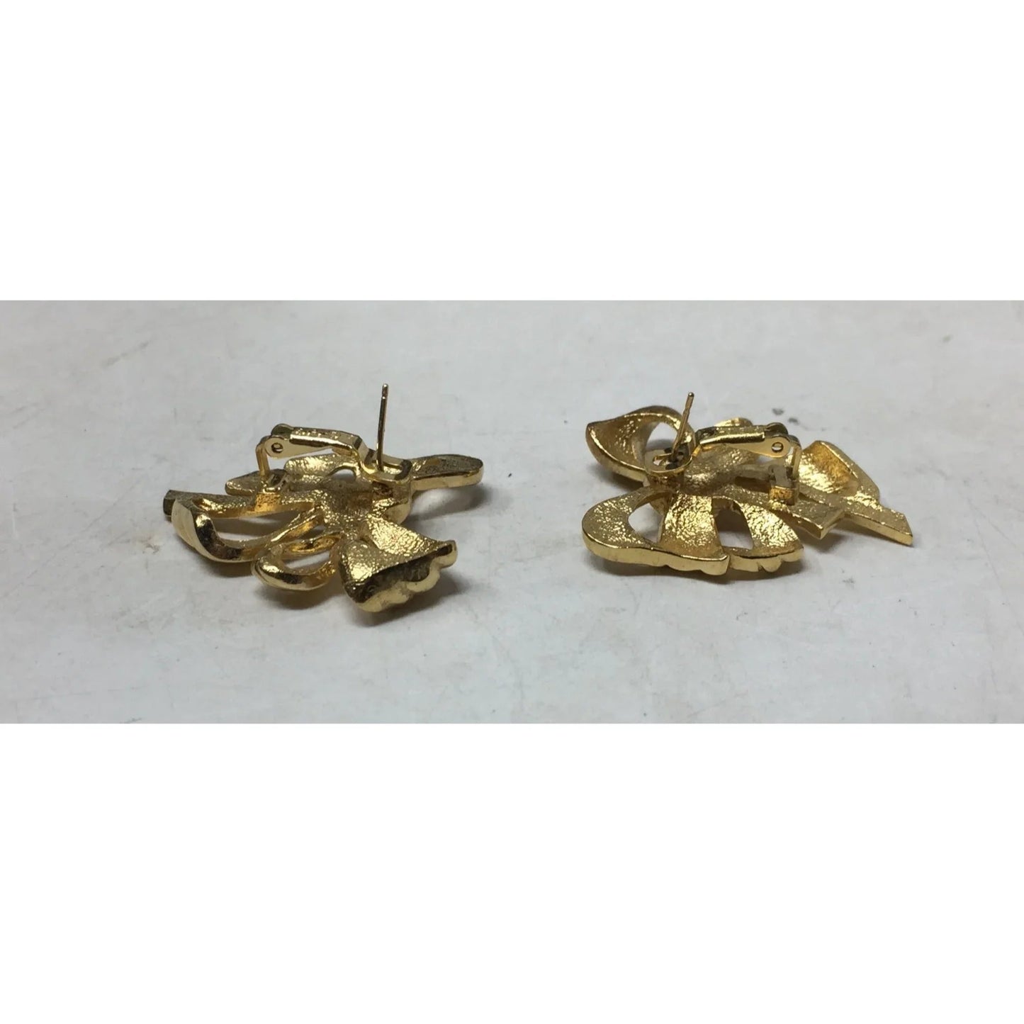 Vintage Signed Givenchy Gold Plated Bow Earrings - Givenchy - Earrings - A+ Stuff