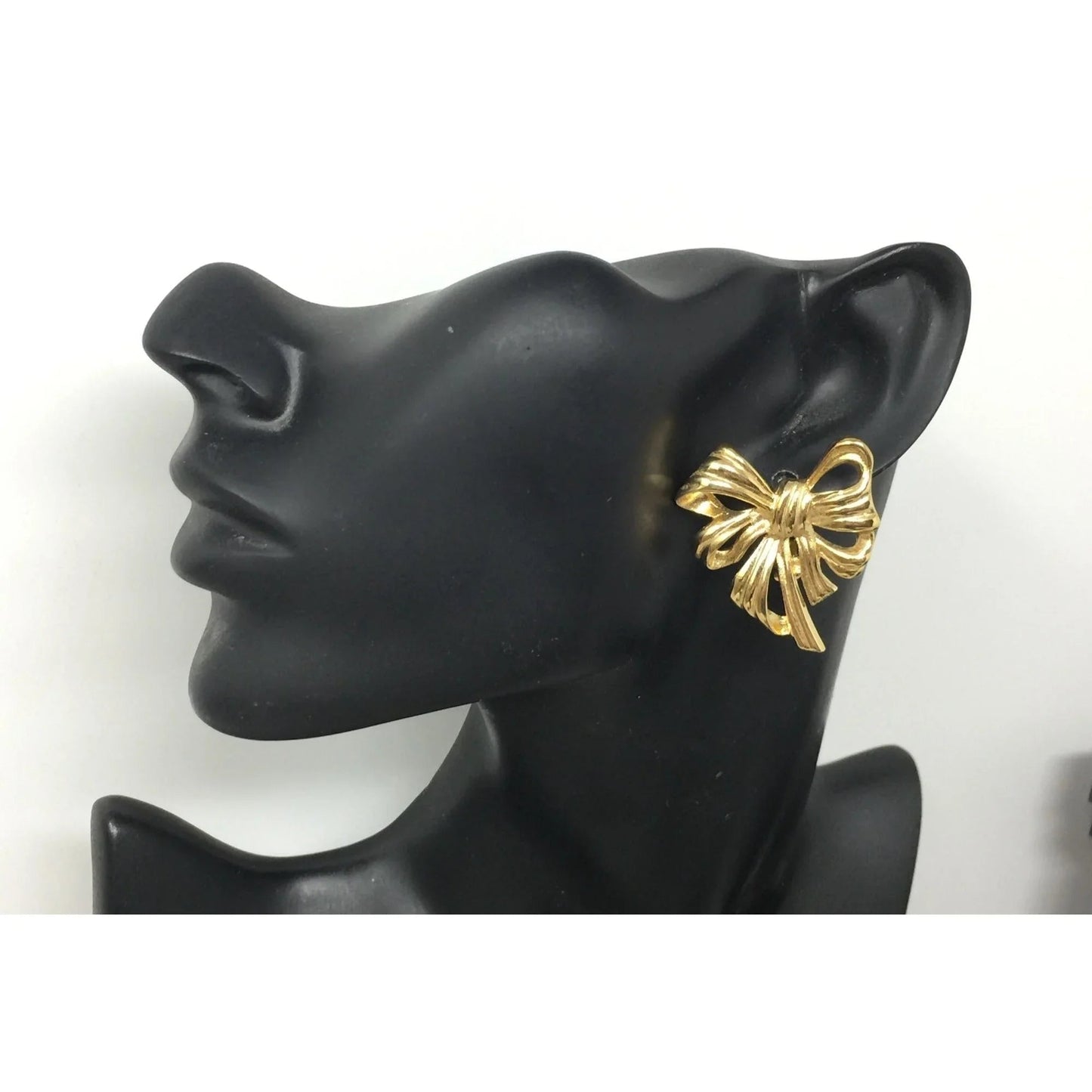 Vintage Signed Givenchy Gold Plated Bow Earrings - Givenchy - Earrings - A+ Stuff
