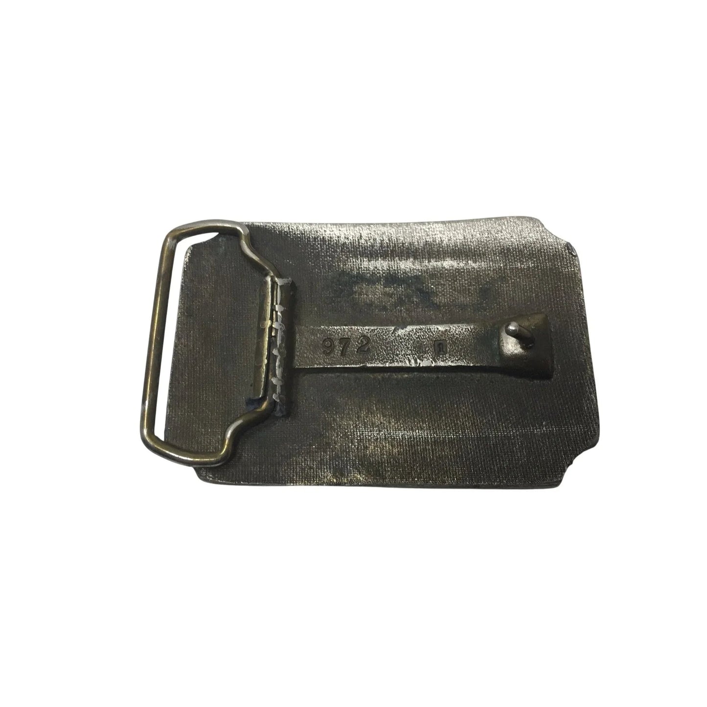 Vintage Silver and Green Men's Metal Belt Buckle with Two Flying Ducks on it - A+ Stuff - Belt Buckles - A+ Stuff