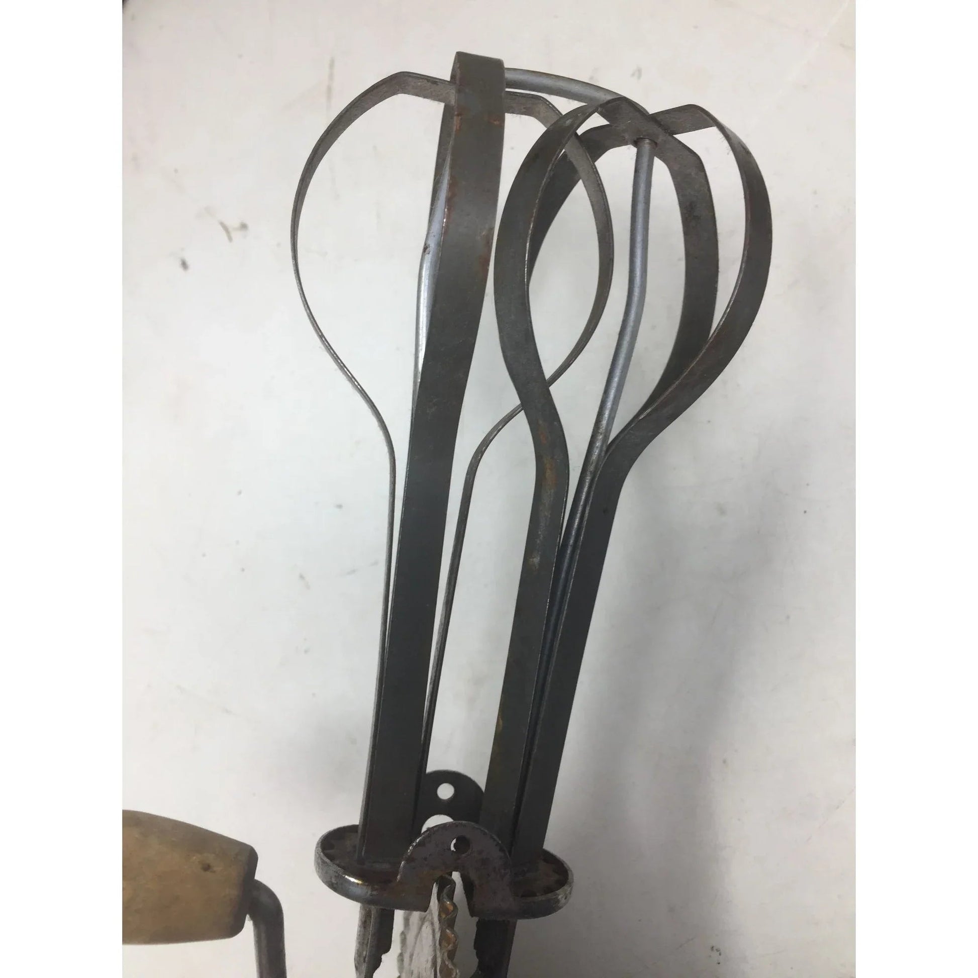 Vintage Silver Hand Held Hand Mixer/Egg Beater with Wooden Handle - A+ Stuff - primitive kitchen tools - A+ Stuff