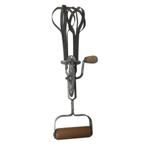 Vintage Silver Hand Held Hand Mixer/Egg Beater with Wooden Handle