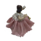 Vintage Small Franz Wittwer Dresden Lace Porcelain Lady In Pink Dress Figurine - A+ Stuff - Figurines - A+ Stuff
