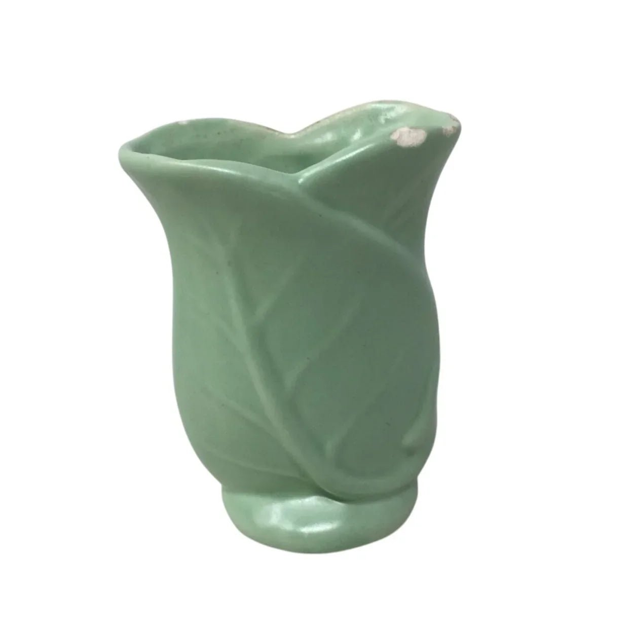 Vintage Small Green Leaf Flower Vase/Planter (Chipping on rim) - A+ Stuff - Vase or Holder - A+ Stuff