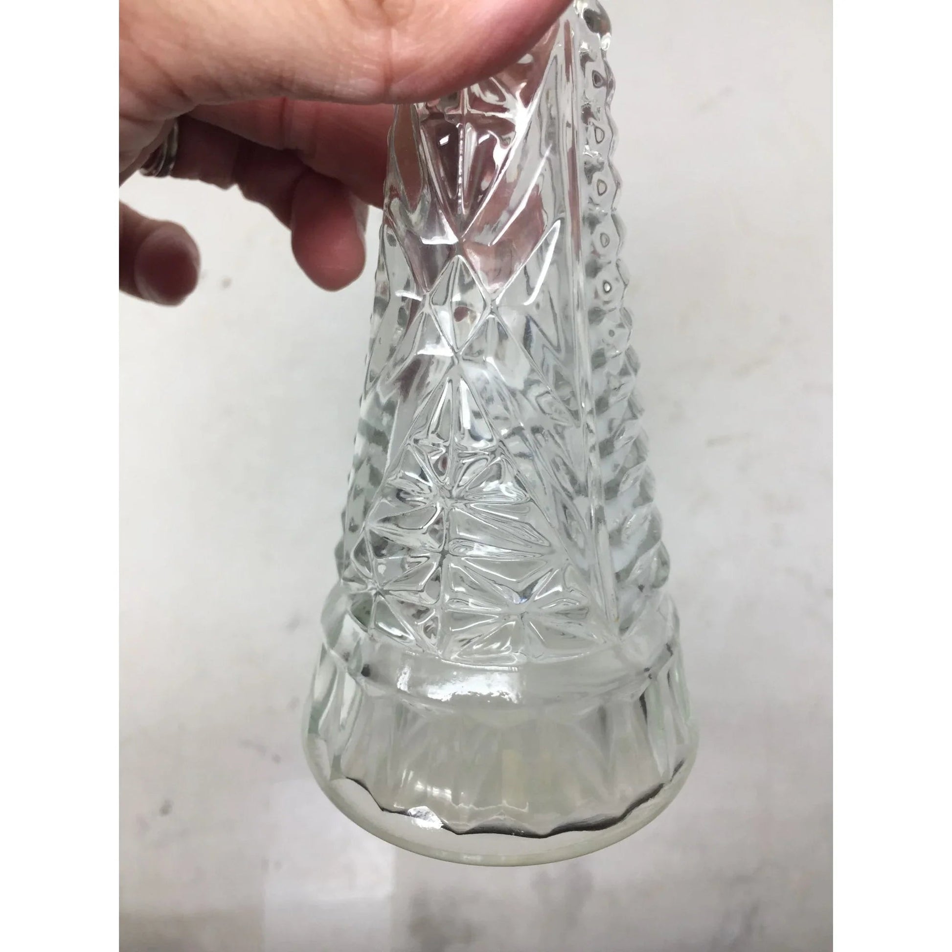 Vintage Small Patterned Clear Glass 6 Inch Vase - A+ Stuff - Vase or Holder - A+ Stuff