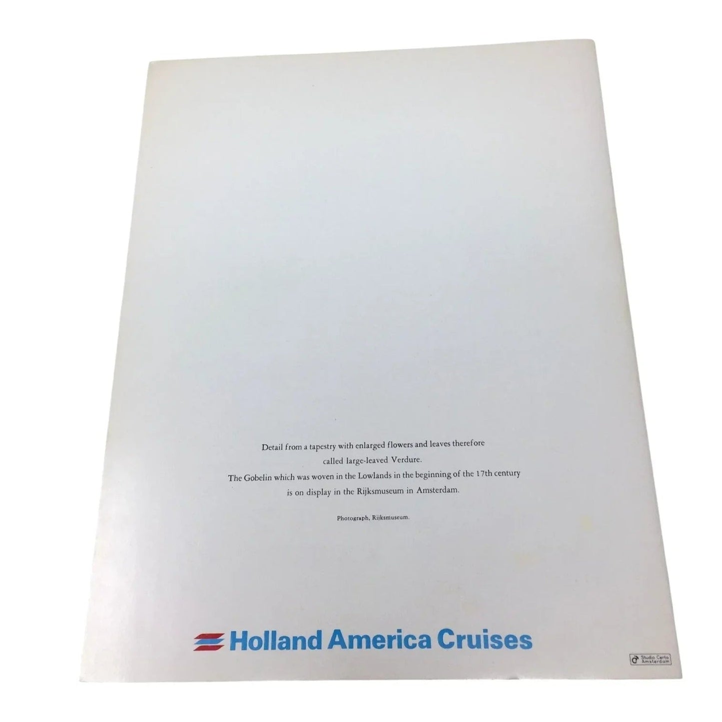 Vintage S.S "VEENDAM" Dinner Menu from Holland America Cruises - unbranded - A+ Stuff