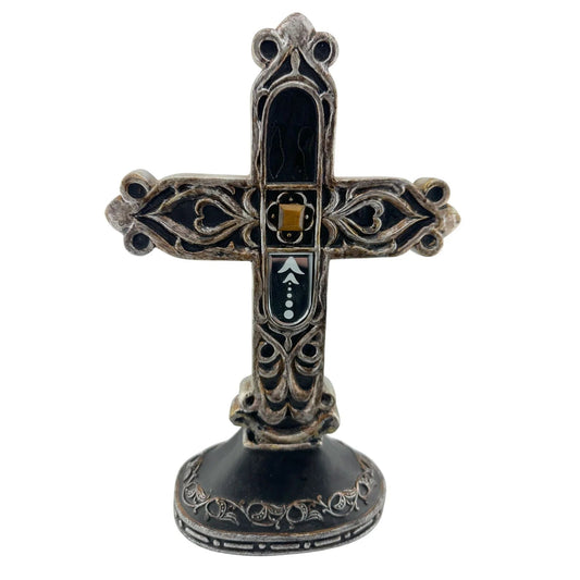 Vintage Standing Religious Cross with a Decorative Filigree Design - A+ Stuff - Religious Items - A+ Stuff