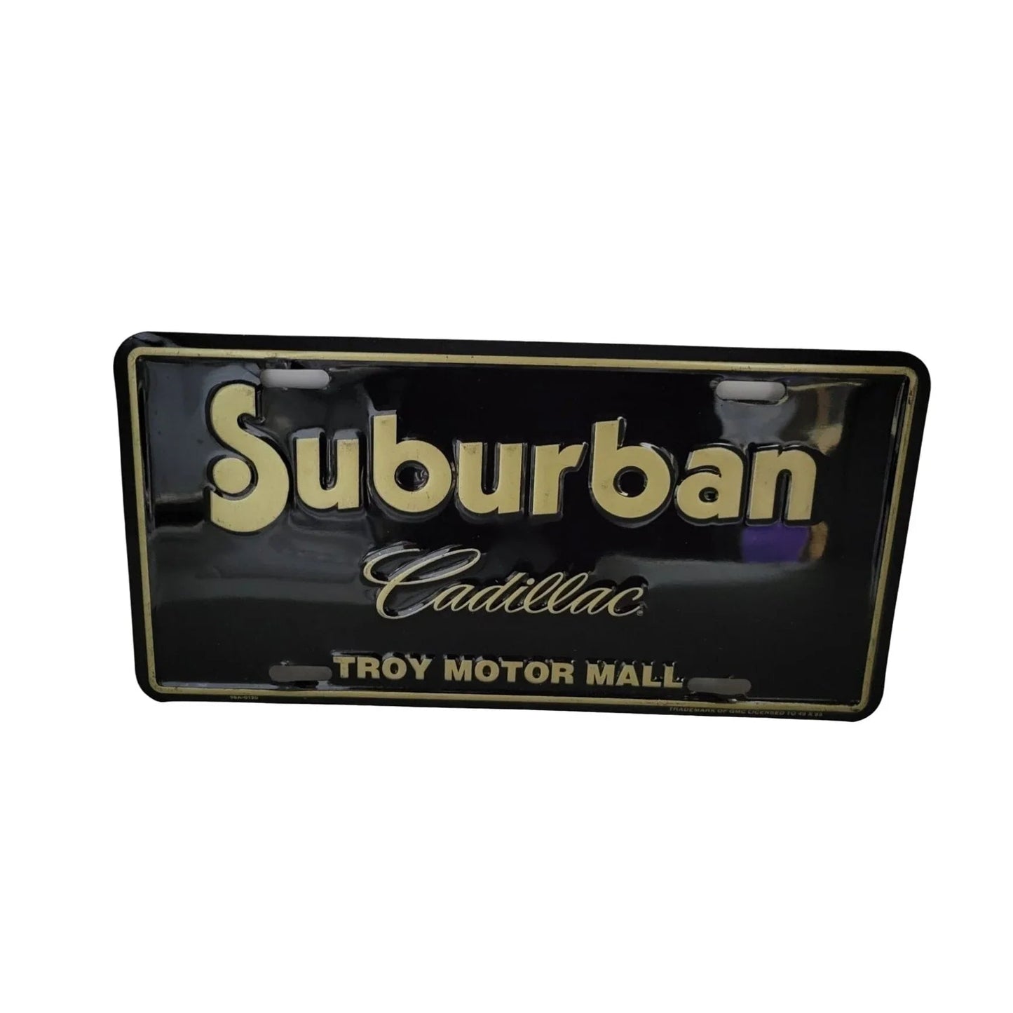 Vintage Suburban Cadillac Troy Motor Mall License Plate - A+ Stuff - Auto Part - A+ Stuff