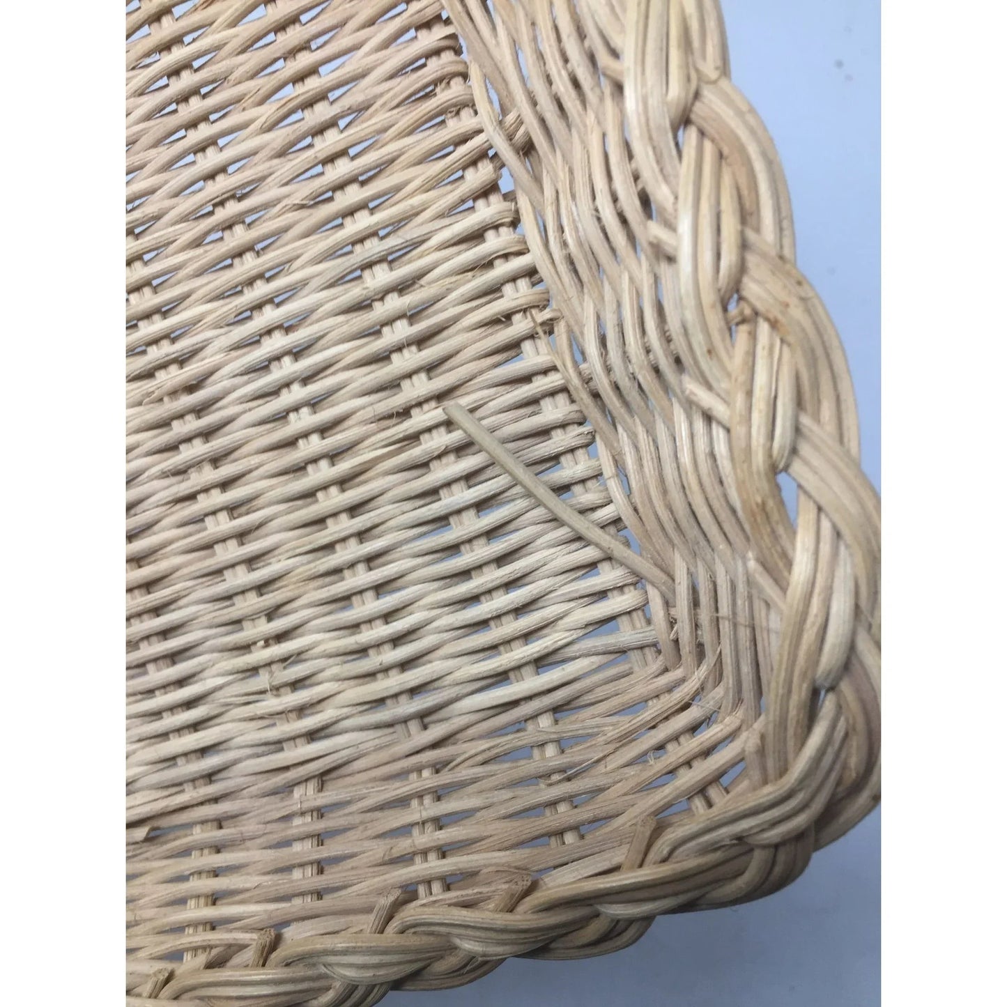 Vintage Tan Rectangular Wicker Basket - about 10 by 8'' - A+ Stuff - Collectibles - A+ Stuff