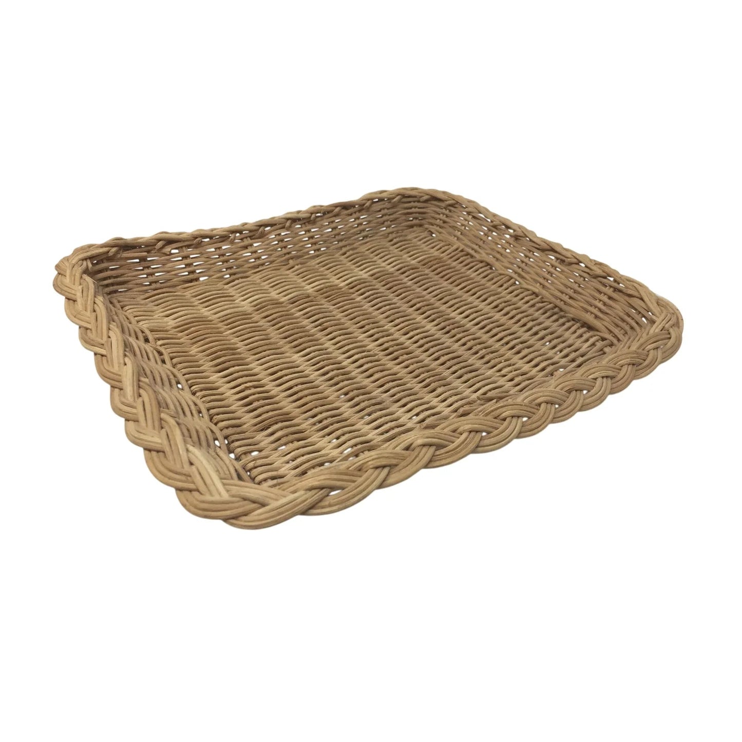 Vintage Tan Rectangular Wicker Basket - about 10 by 8'' - A+ Stuff - Collectibles - A+ Stuff