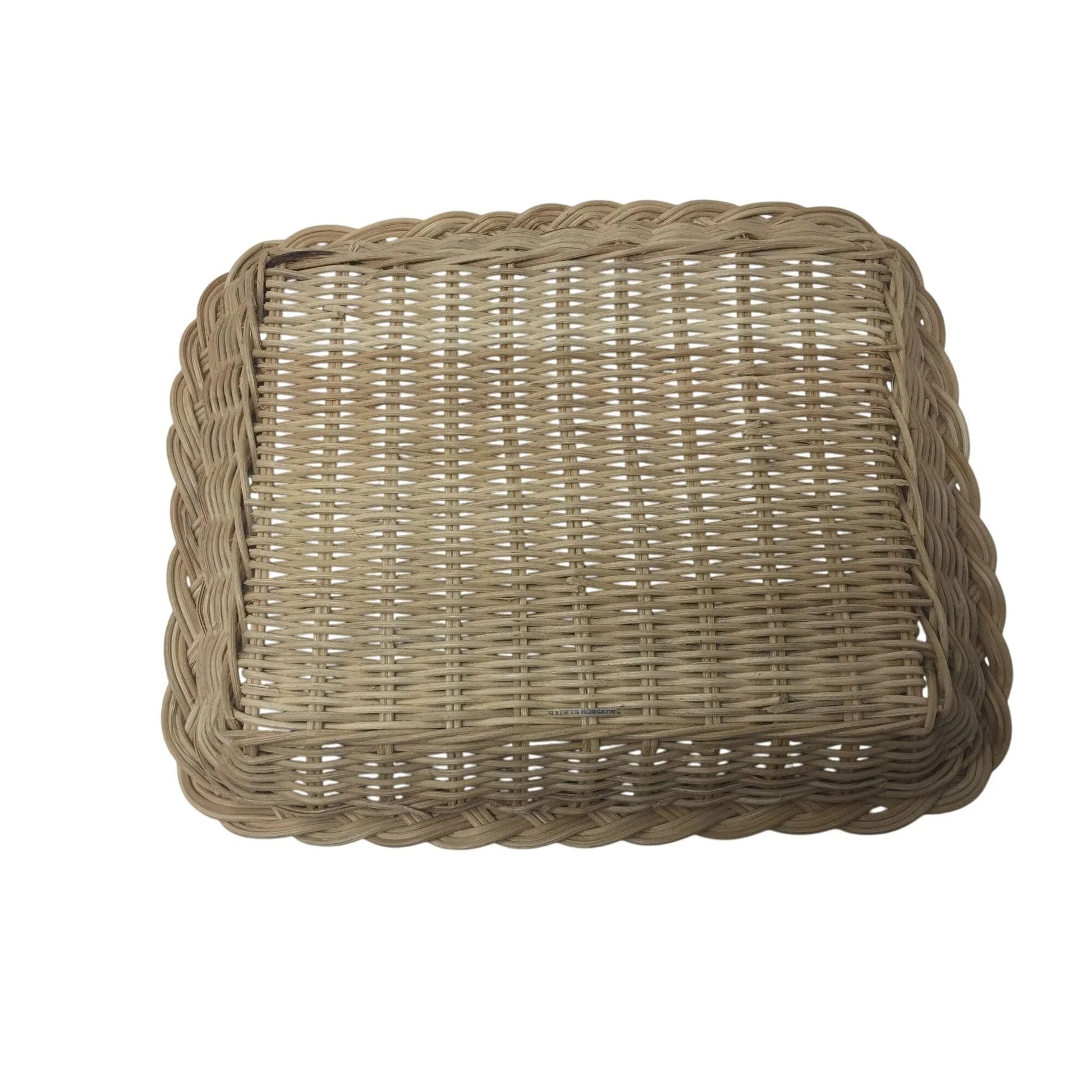 Vintage Tan Rectangular Wicker Basket - about 10 by 8'' - A+ Stuff - Collectibles - A+ Stuff