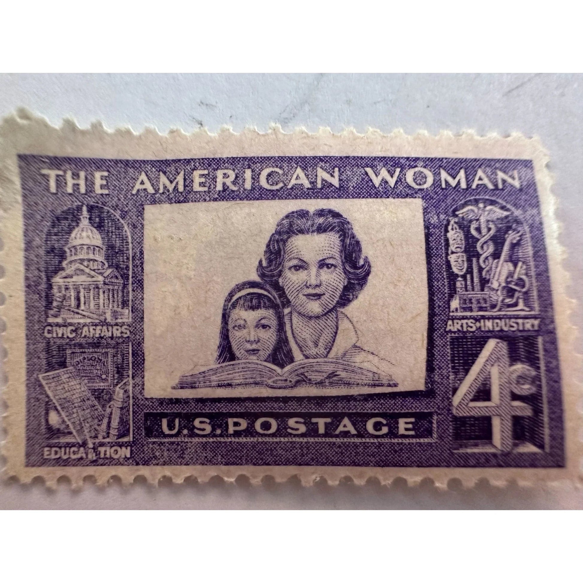 Vintage ''The American Woman'' 4 Cent U.S. Postage Stamp - A+ Stuff - Stamp - A+ Stuff