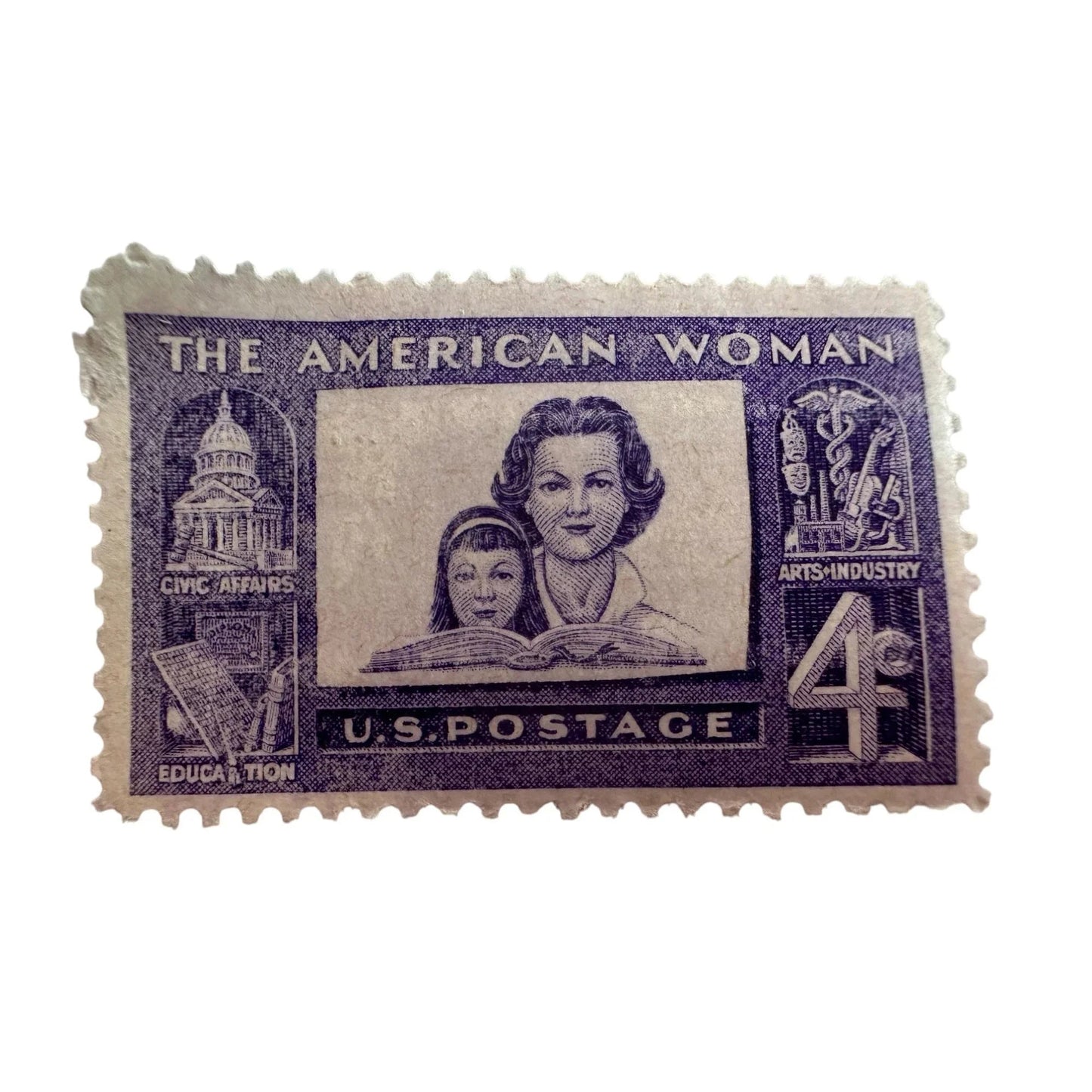 Vintage ''The American Woman'' 4 Cent U.S. Postage Stamp - A+ Stuff - Stamp - A+ Stuff
