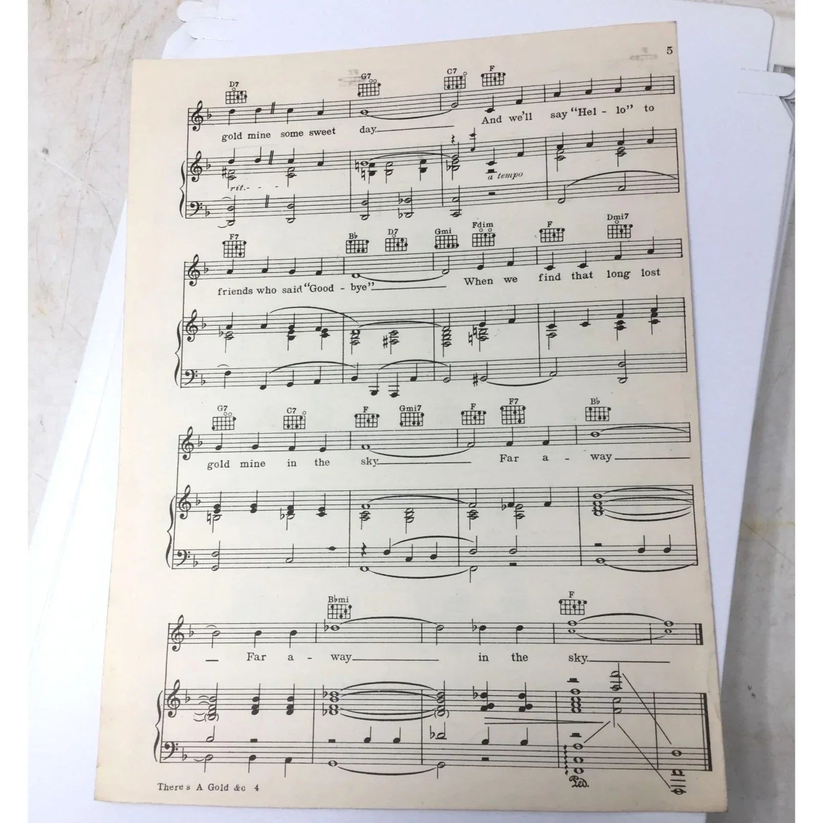 Vintage 'There's a Gold Mine in the Sky' Sheet Music - unbranded - Sheet Music - A+ Stuff