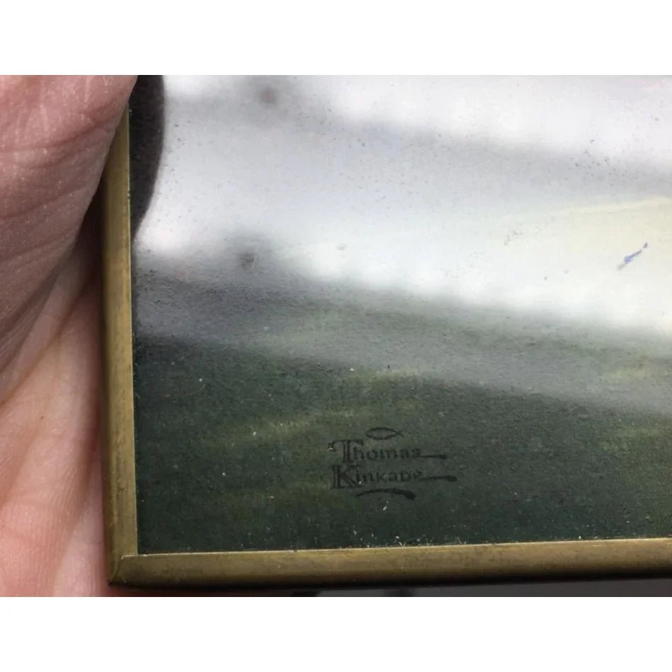 Vintage Thomas Kinkade Landscape/House Glass Wall Hanging Art Print - A+ Stuff