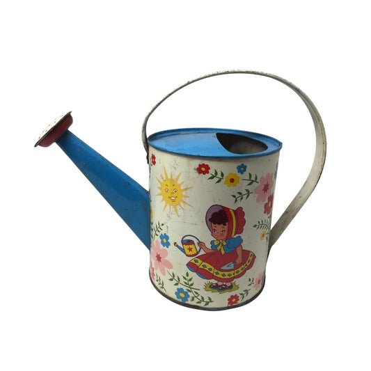 Vintage Tin Ohio Art Multicolored Watering Can with Handle - A+ Stuff - Collectibles - A+ Stuff