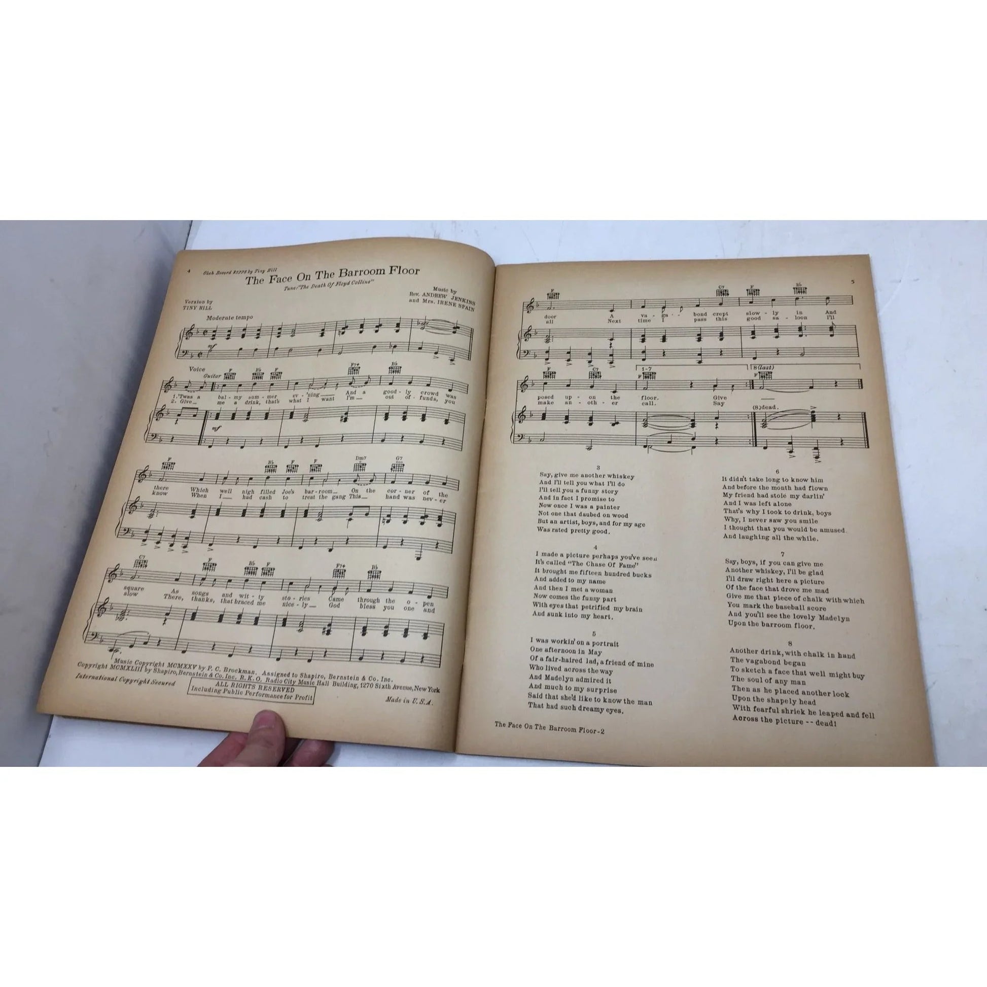 Vintage Tiny Hill's All - Time Old - Timers Song Folio music book - A+ Stuff - Sheet Music - A+ Stuff