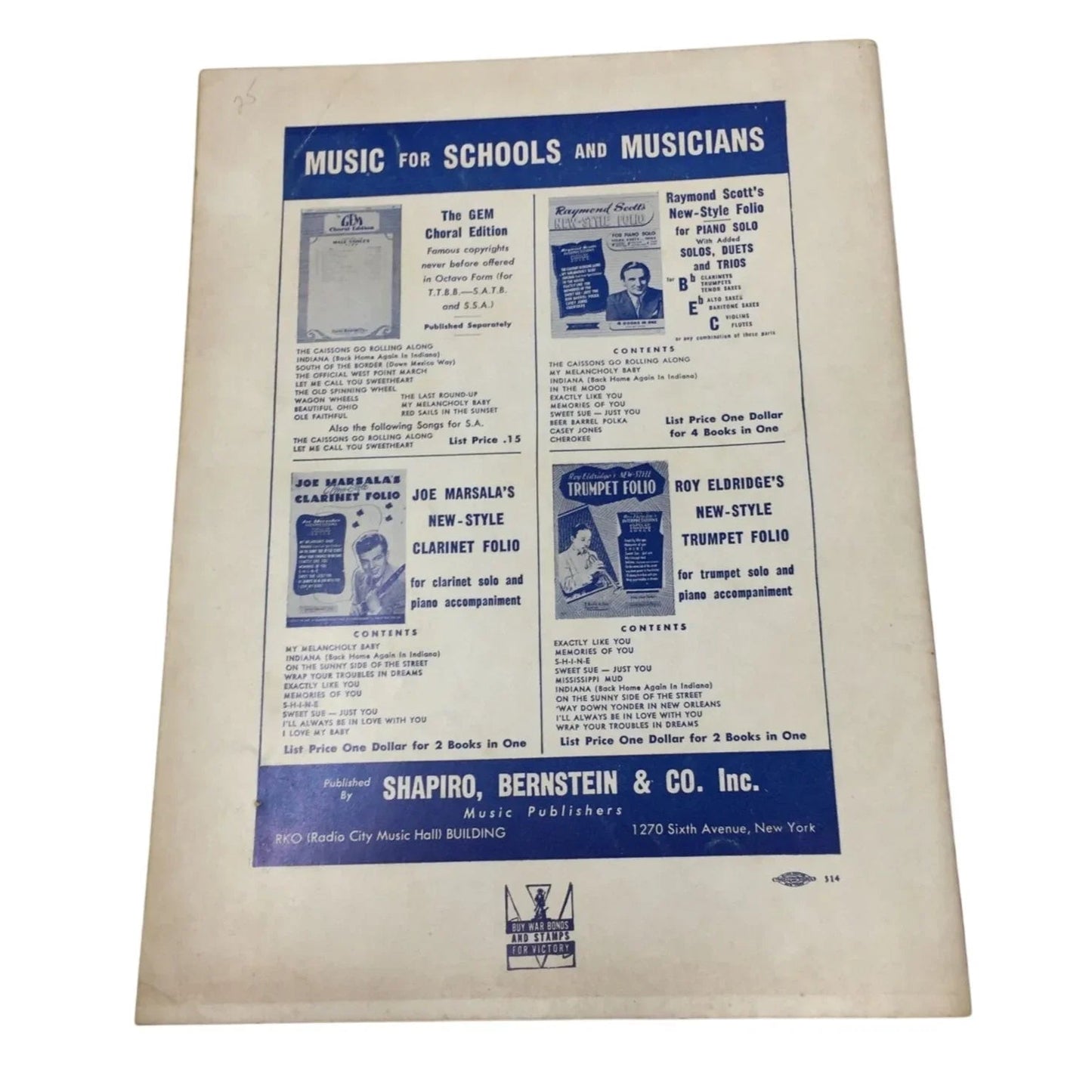 Vintage Tiny Hill's All - Time Old - Timers Song Folio music book - A+ Stuff - Sheet Music - A+ Stuff