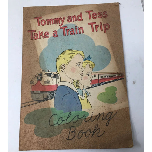 Vintage ''Tommy and Tess Take a Train Trip'' Coloring Book - A+ Stuff - Books - A+ Stuff