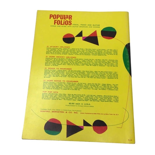 Vintage Top Pop Hits Songbook - A collection of popular standard song hits - A+ Stuff - Sheet Music - A+ Stuff