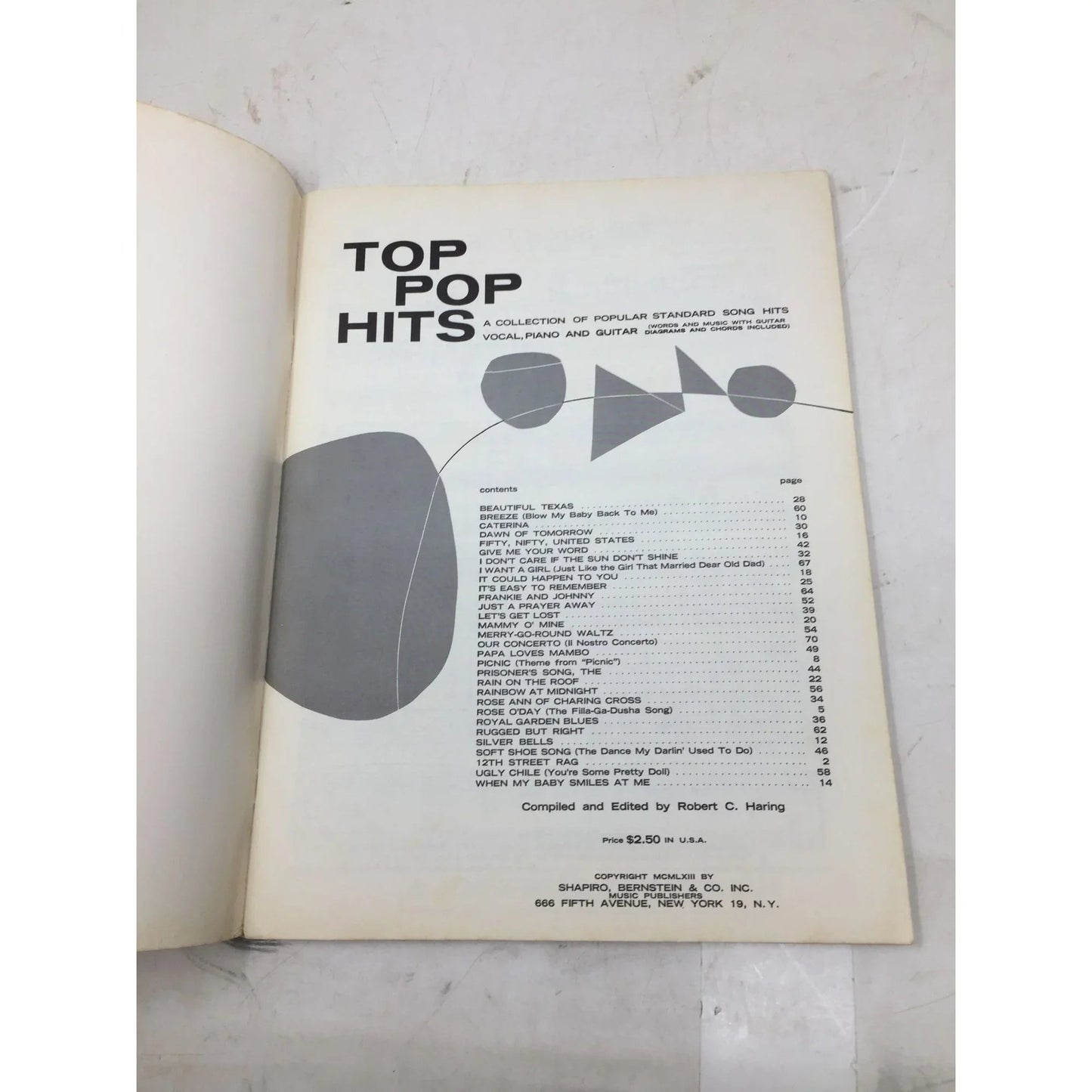Vintage Top Pop Hits Songbook - A collection of popular standard song hits - A+ Stuff - Sheet Music - A+ Stuff