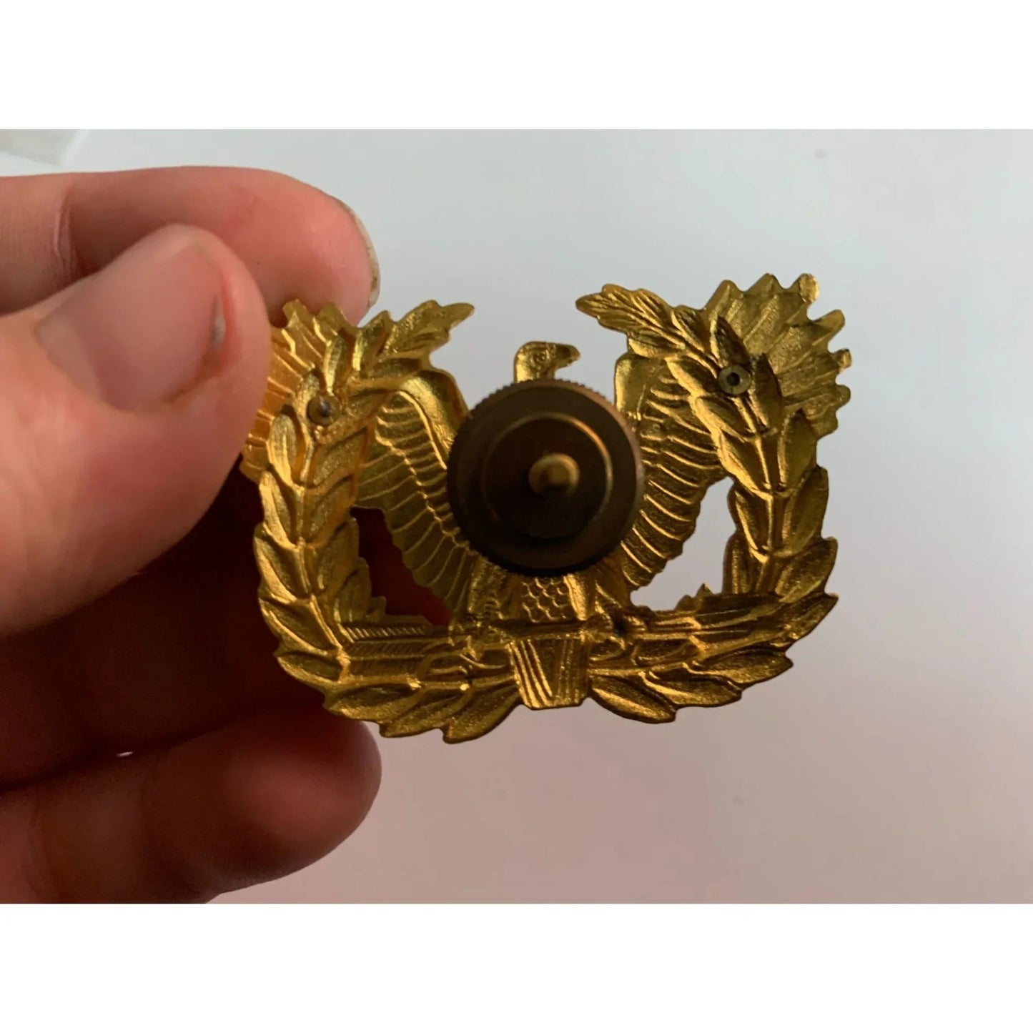 Vintage US Army Warrant Officer's Cap Eagle Pin with Screw Back - A+ Stuff - pin - A+ Stuff