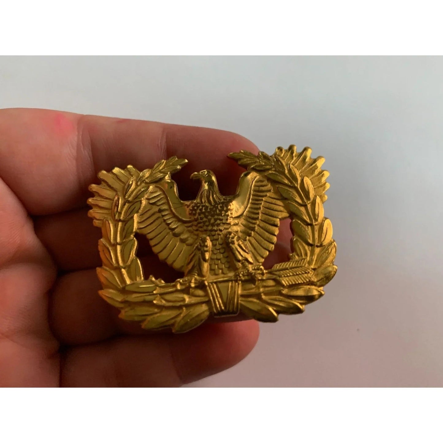 Vintage US Army Warrant Officer's Cap Eagle Pin with Screw Back - A+ Stuff - pin - A+ Stuff