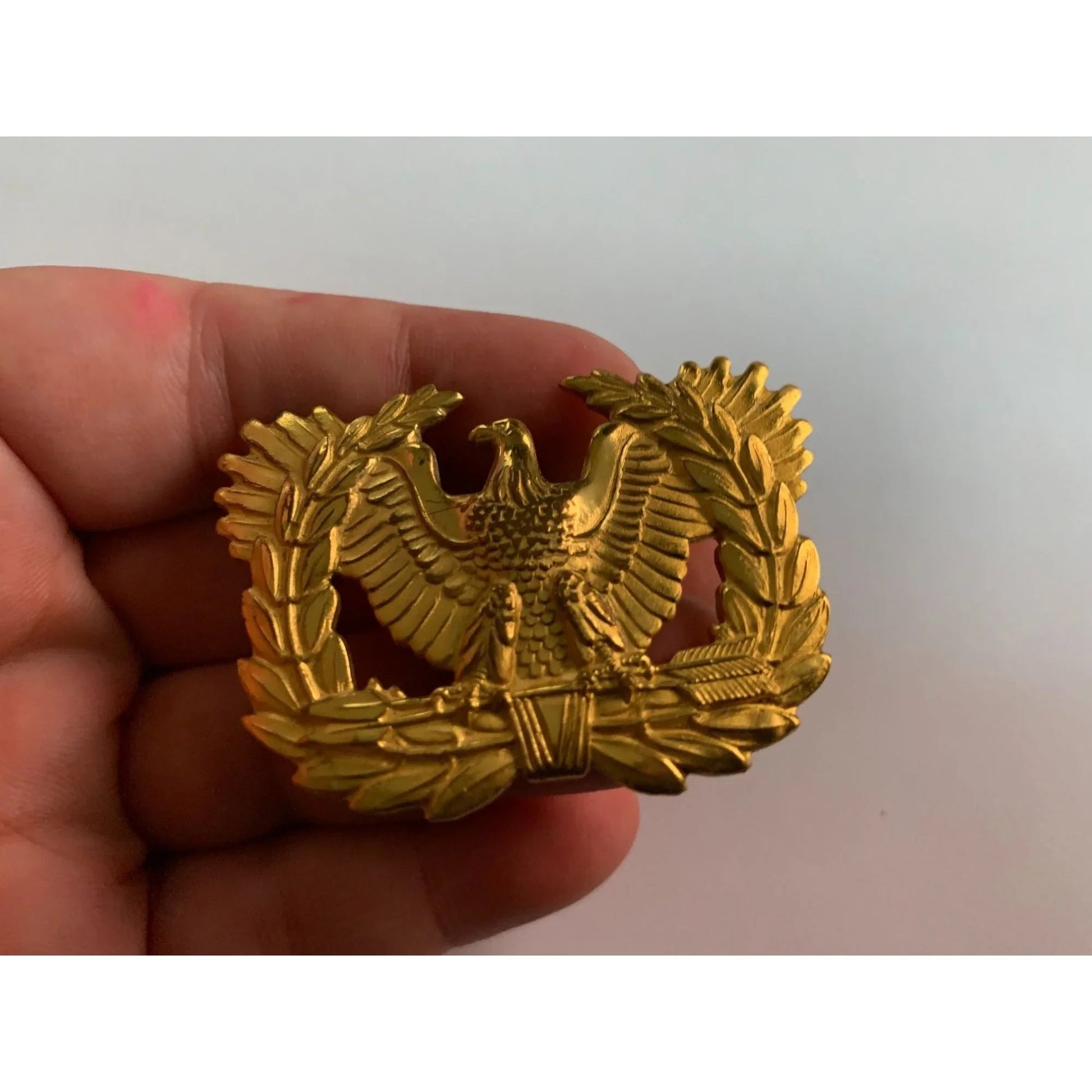 Vintage US Army Warrant Officer's Cap Eagle Pin with Screw Back - A+ Stuff - pin - A+ Stuff