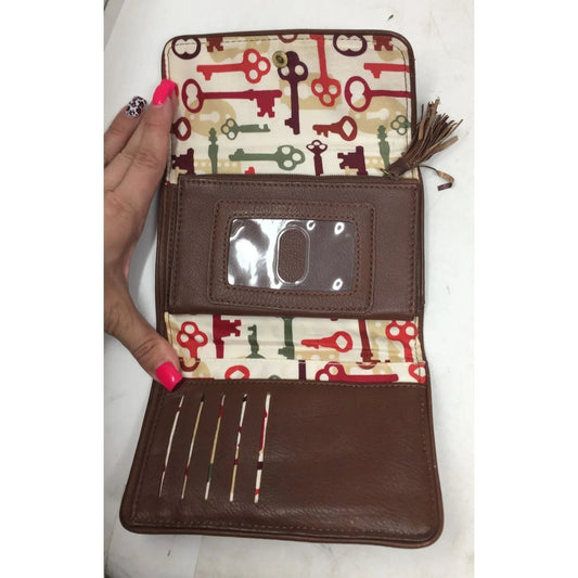 Vintage Vera Bradley Red Corduroy and Brown Leather Wallet - A+ Stuff - Wallet - A+ Stuff