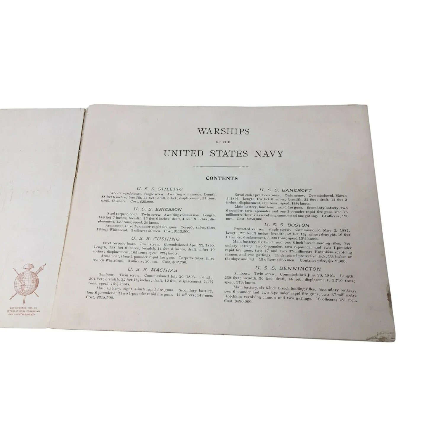Vintage War Ships of The United States Navy Collectible Book - A+ Stuff - Books - A+ Stuff