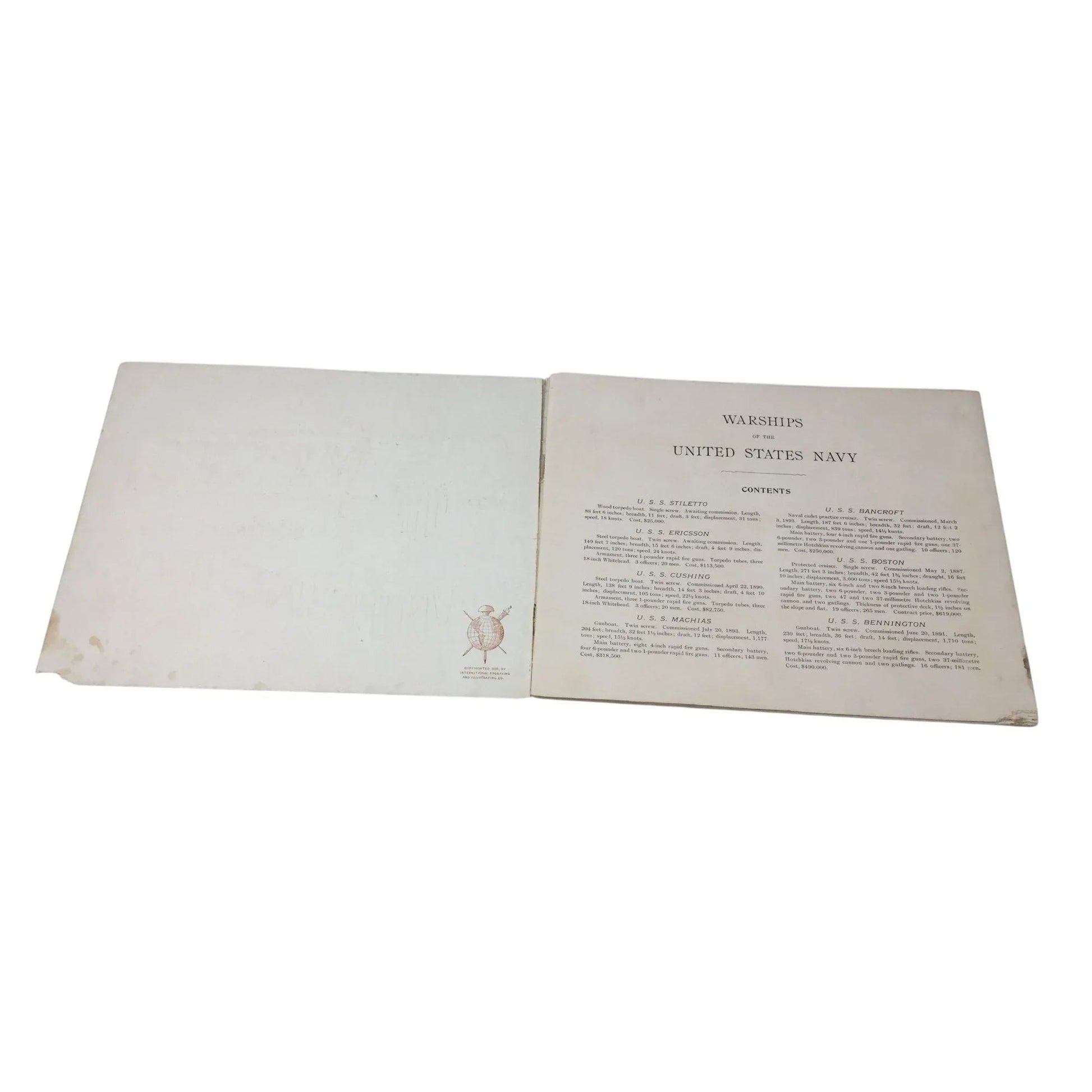 Vintage War Ships of The United States Navy Collectible Book - A+ Stuff - Books - A+ Stuff