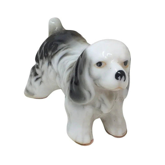 Vintage White and Black Cavalier King Charles Spaniel Dog figurine - A+ Stuff - Figurines - A+ Stuff