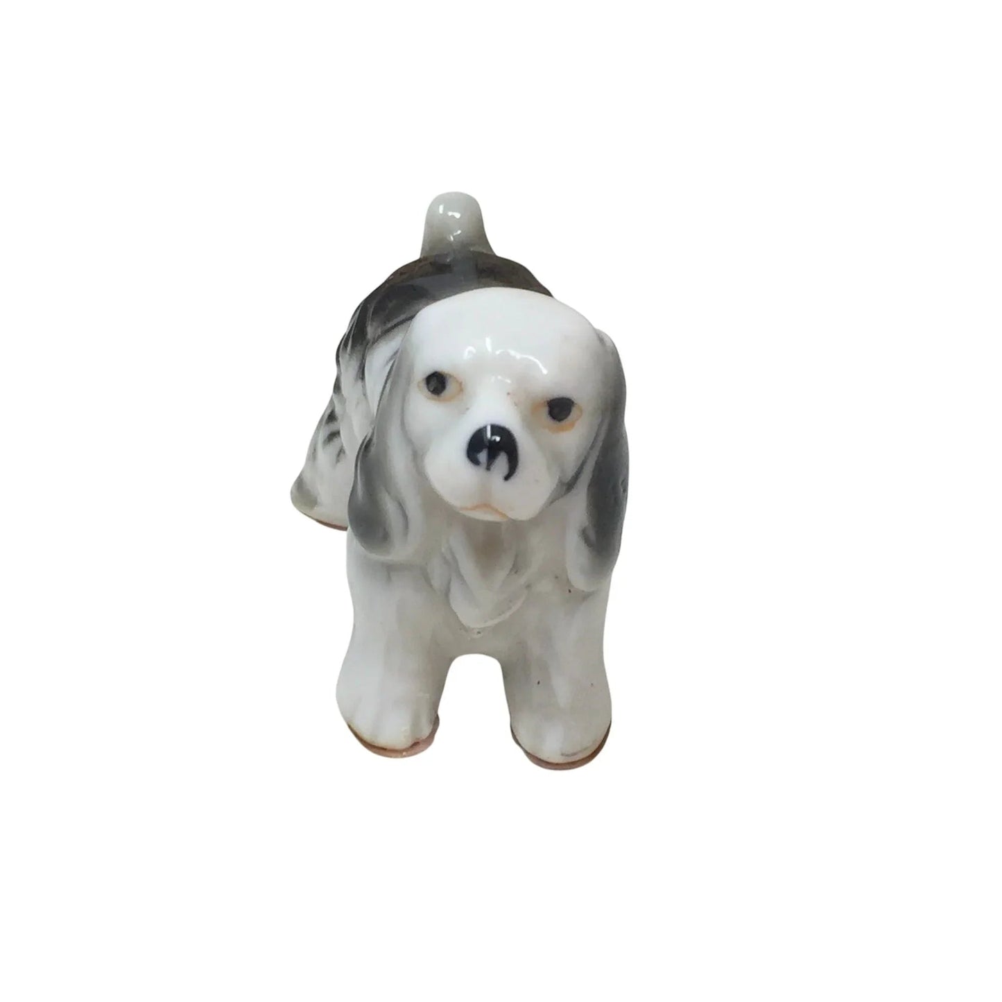 Vintage White and Black Cavalier King Charles Spaniel Dog figurine - A+ Stuff - Figurines - A+ Stuff