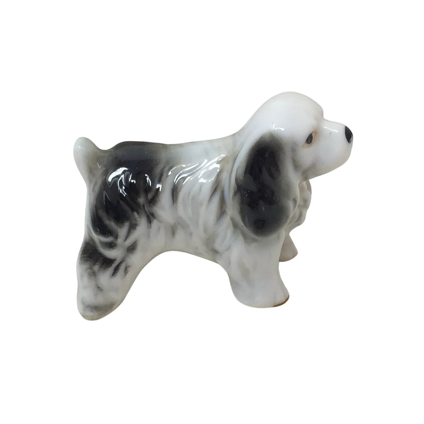 Vintage White and Black Cavalier King Charles Spaniel Dog figurine - A+ Stuff - Figurines - A+ Stuff