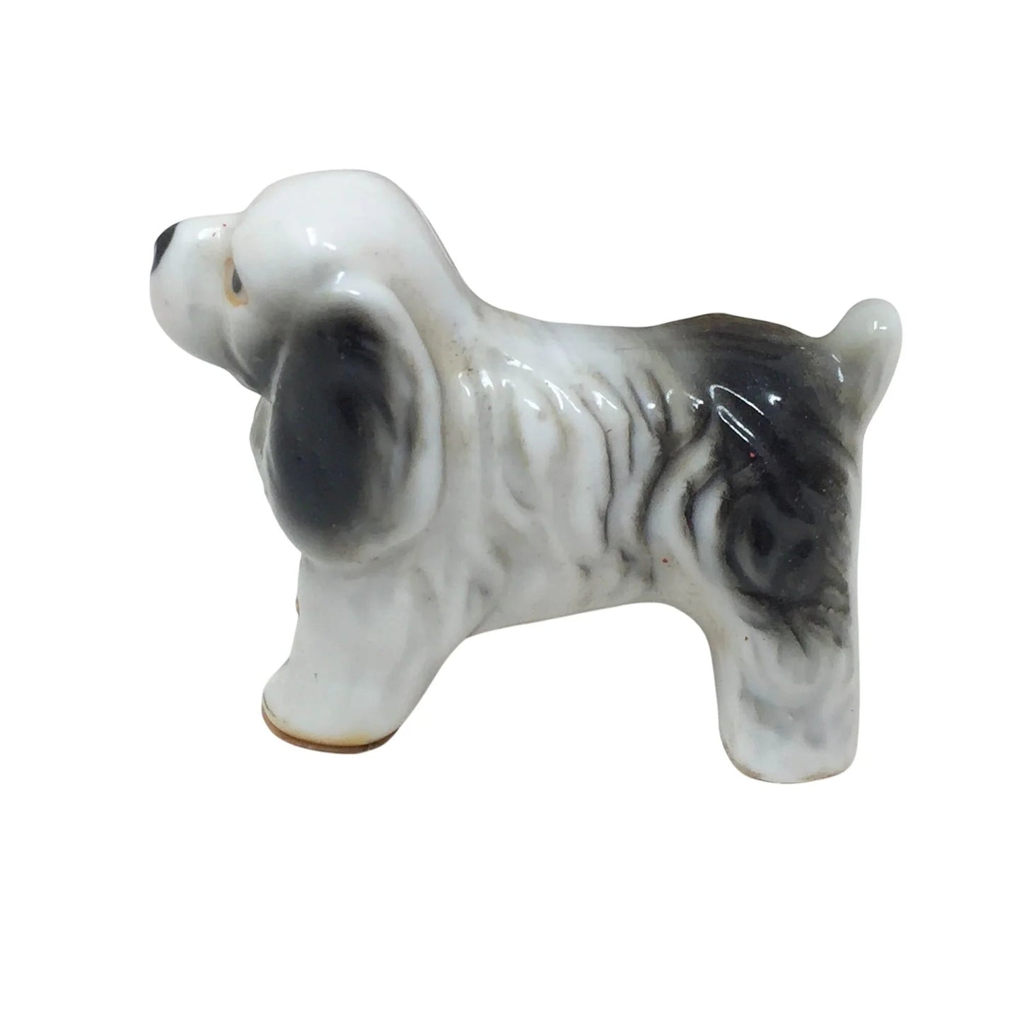 Vintage White and Black Cavalier King Charles Spaniel Dog figurine - A+ Stuff - Figurines - A+ Stuff