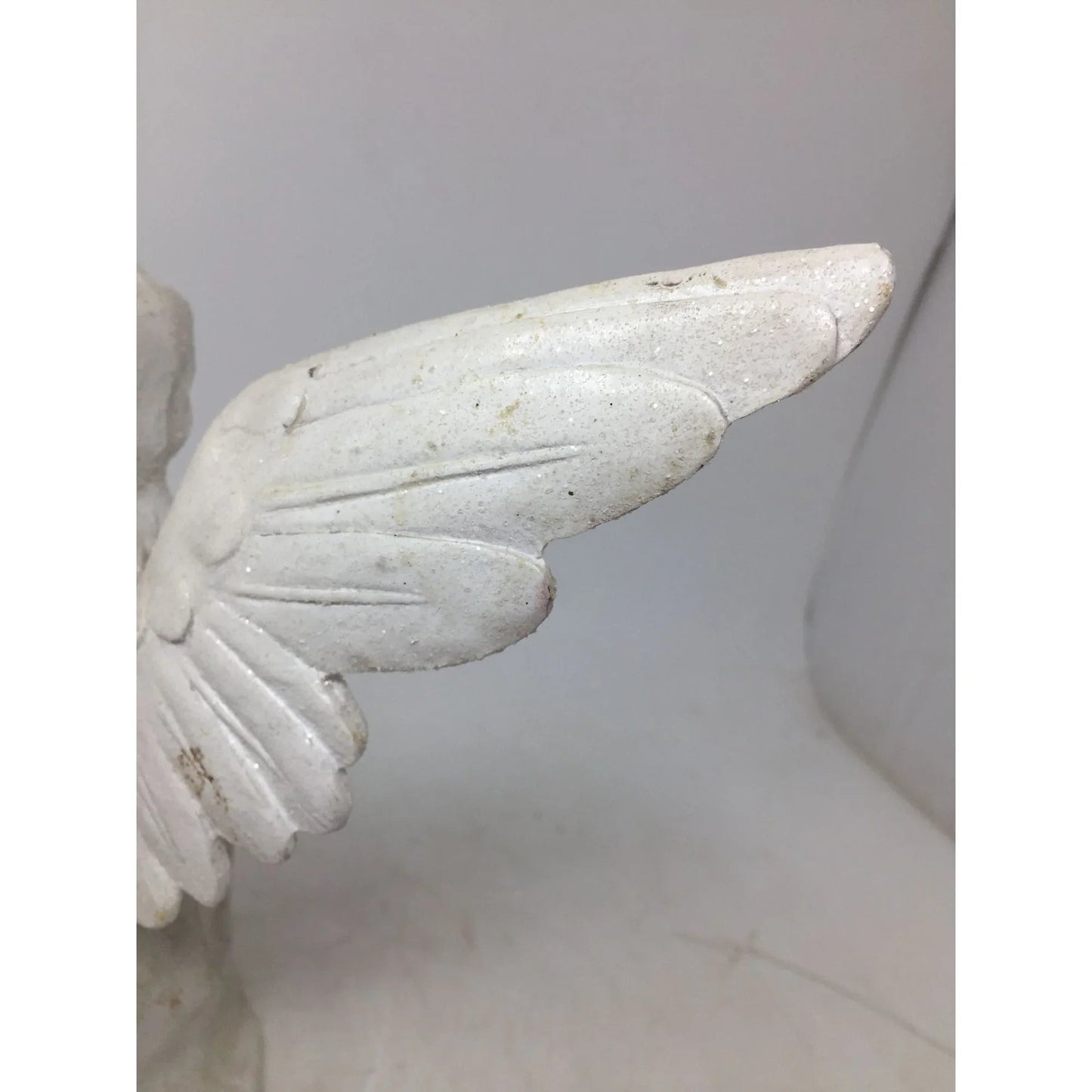 Vintage White Angel Playing a Mandolin Instrument Figurine Statue - A+ Stuff - Figurines - A+ Stuff