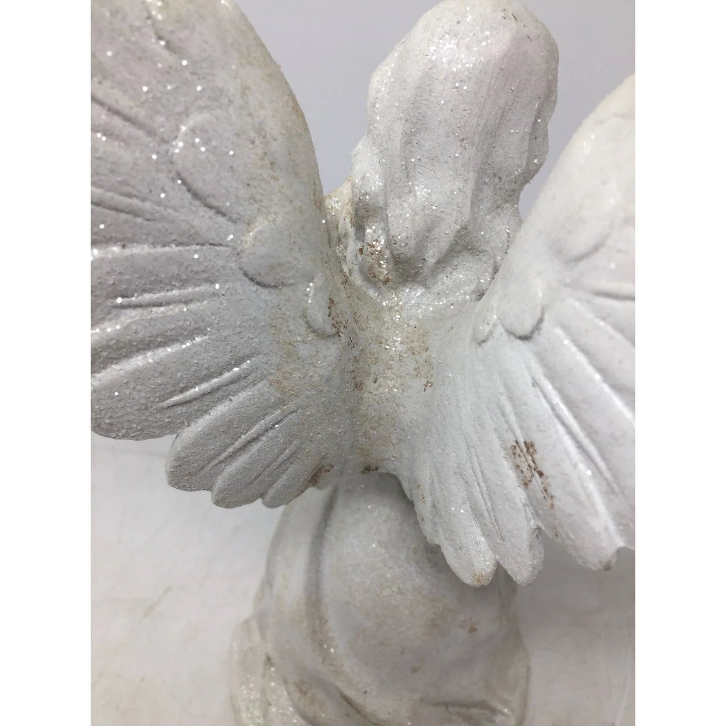 Vintage White Angel Playing a Mandolin Instrument Figurine Statue - A+ Stuff - Figurines - A+ Stuff