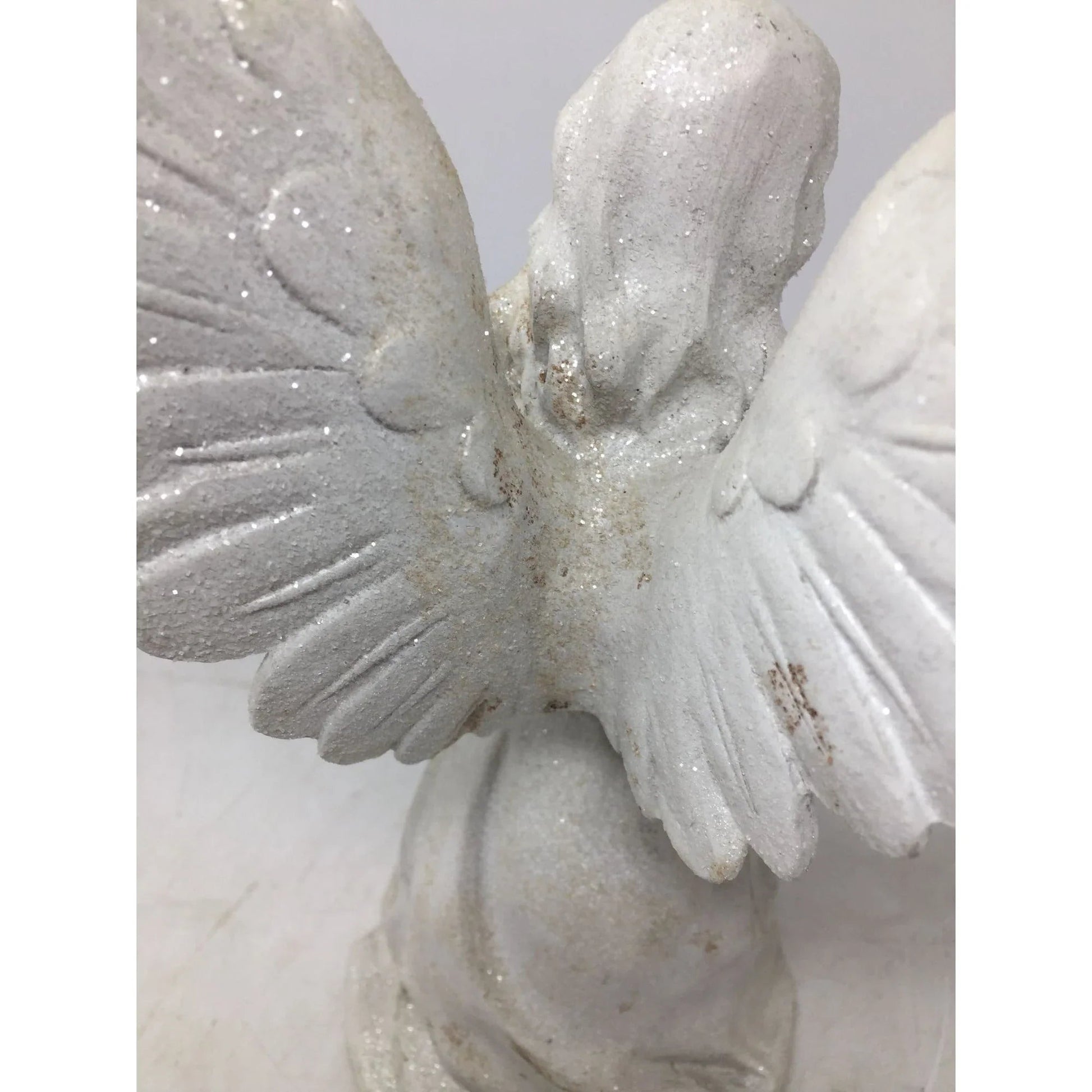 Vintage White Angel Playing a Mandolin Instrument Figurine Statue - A+ Stuff - Figurines - A+ Stuff