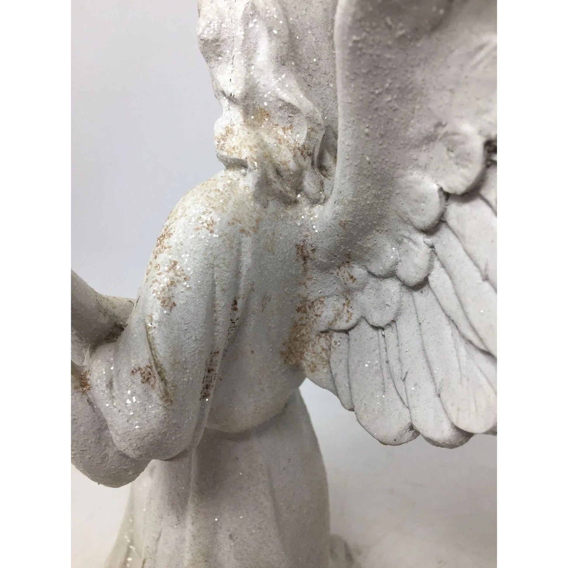 Vintage White Angel Playing a Mandolin Instrument Figurine Statue - A+ Stuff - Figurines - A+ Stuff