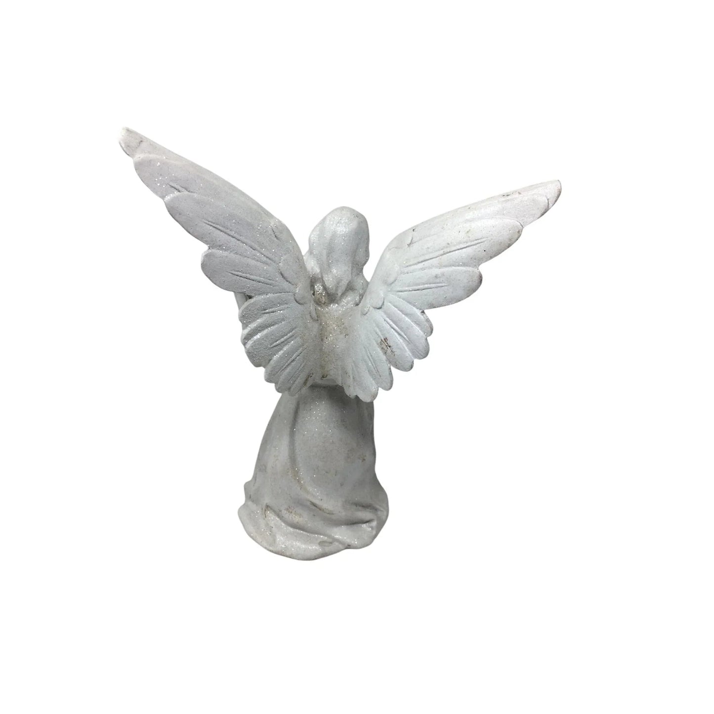 Vintage White Angel Playing a Mandolin Instrument Figurine Statue - A+ Stuff - Figurines - A+ Stuff