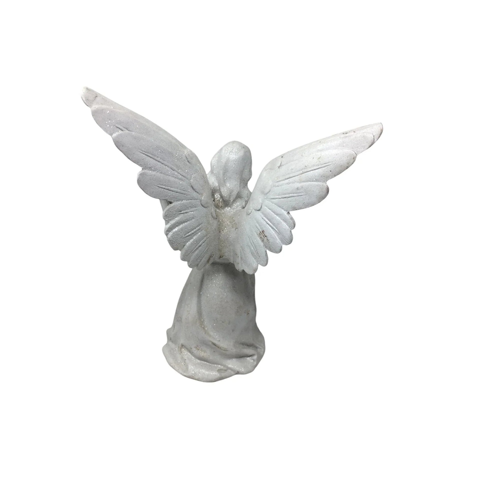 Vintage White Angel Playing a Mandolin Instrument Figurine Statue - A+ Stuff - Figurines - A+ Stuff