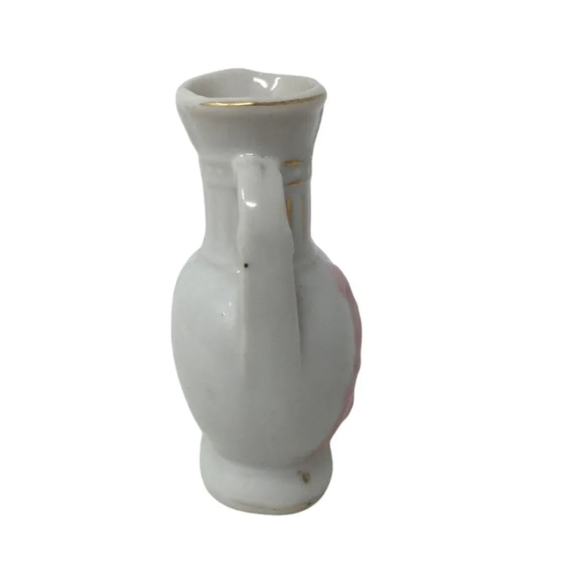 Vintage White, Pink and Gold Miniature Vase Hand Painted - Made in Japan - A+ Stuff - Vase or Holder - A+ Stuff