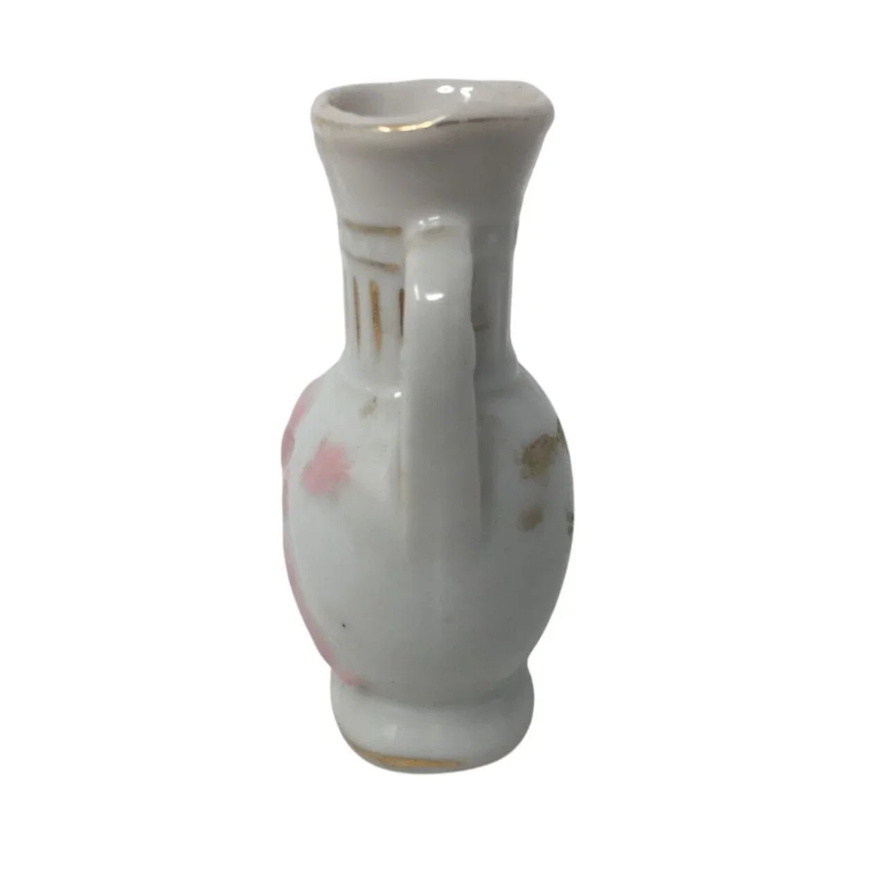 Vintage White, Pink and Gold Miniature Vase Hand Painted - Made in Japan - A+ Stuff - Vase or Holder - A+ Stuff