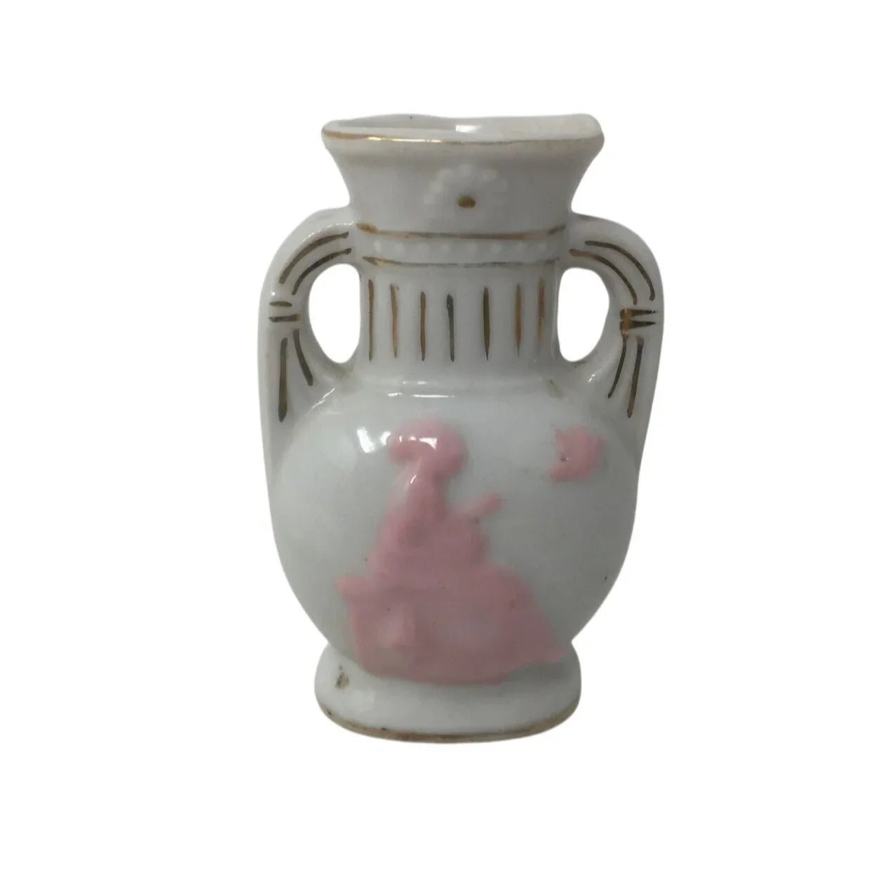 Vintage White, Pink and Gold Miniature Vase Hand Painted - Made in Japan - A+ Stuff - Vase or Holder - A+ Stuff
