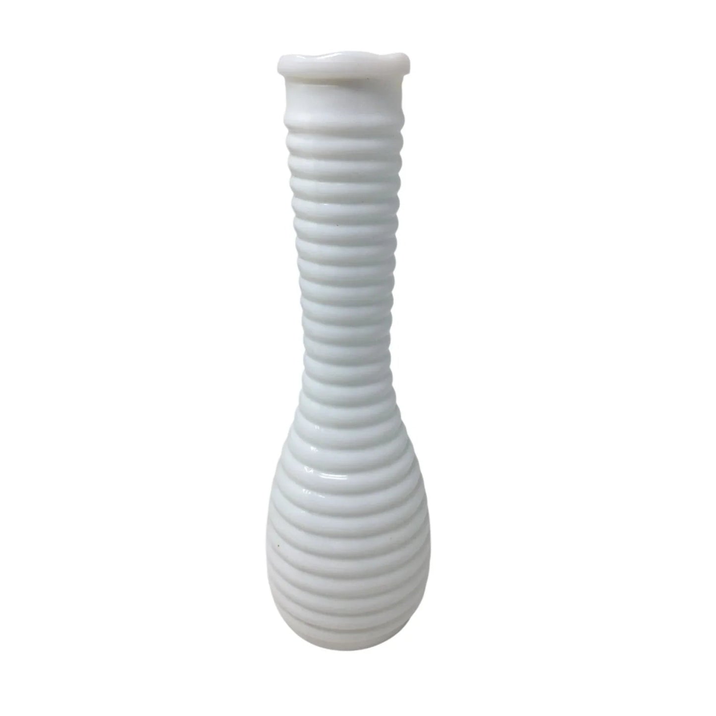 Vintage White Randall Ribbed Milk Glass Flower Vase - randall - Vase or Holder - A+ Stuff