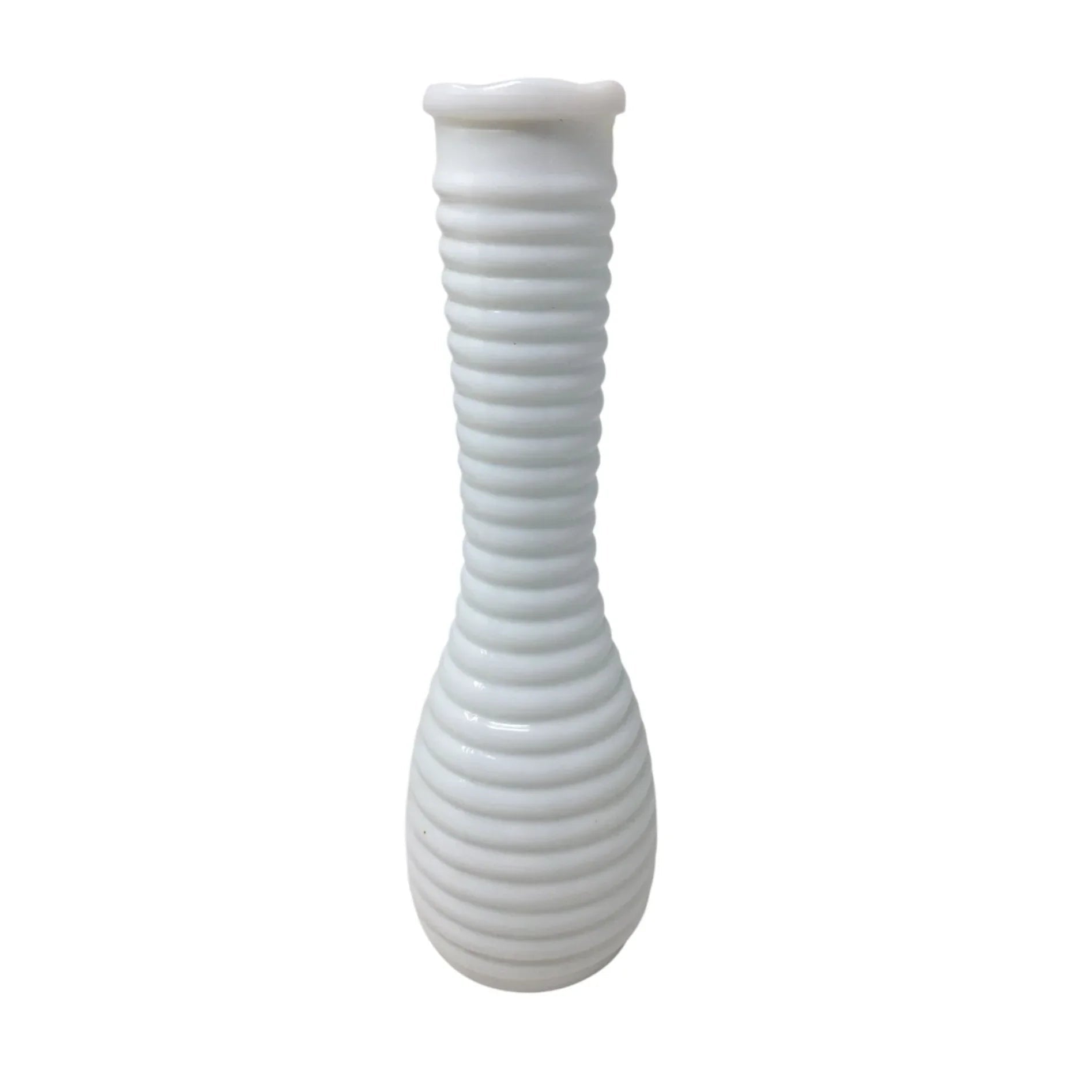 Vintage White Randall Ribbed Milk Glass Flower Vase - randall - Vase or Holder - A+ Stuff
