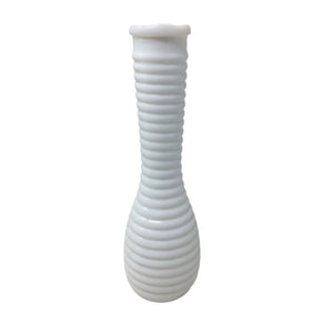 Vintage White Randall Ribbed Milk Glass Flower Vase