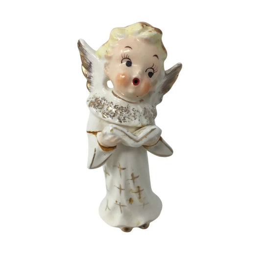 Vintage White Singing Angel - Hand Painted Artmark Originals Japan - A+ Stuff - Figurines - A+ Stuff