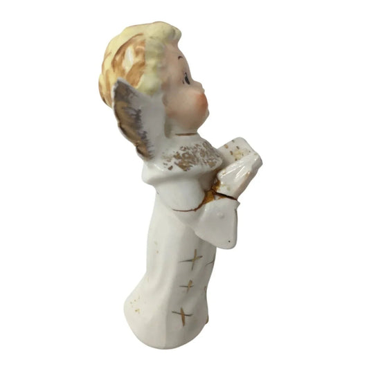Vintage White Singing Angel - Hand Painted Artmark Originals Japan - A+ Stuff - Figurines - A+ Stuff
