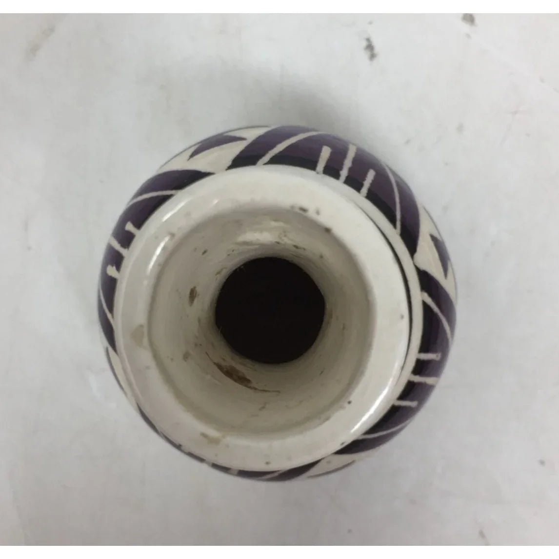 Vintage White Sioux Pottery Vase with Geometric design on it - A+ Stuff - Vase or Holder - A+ Stuff