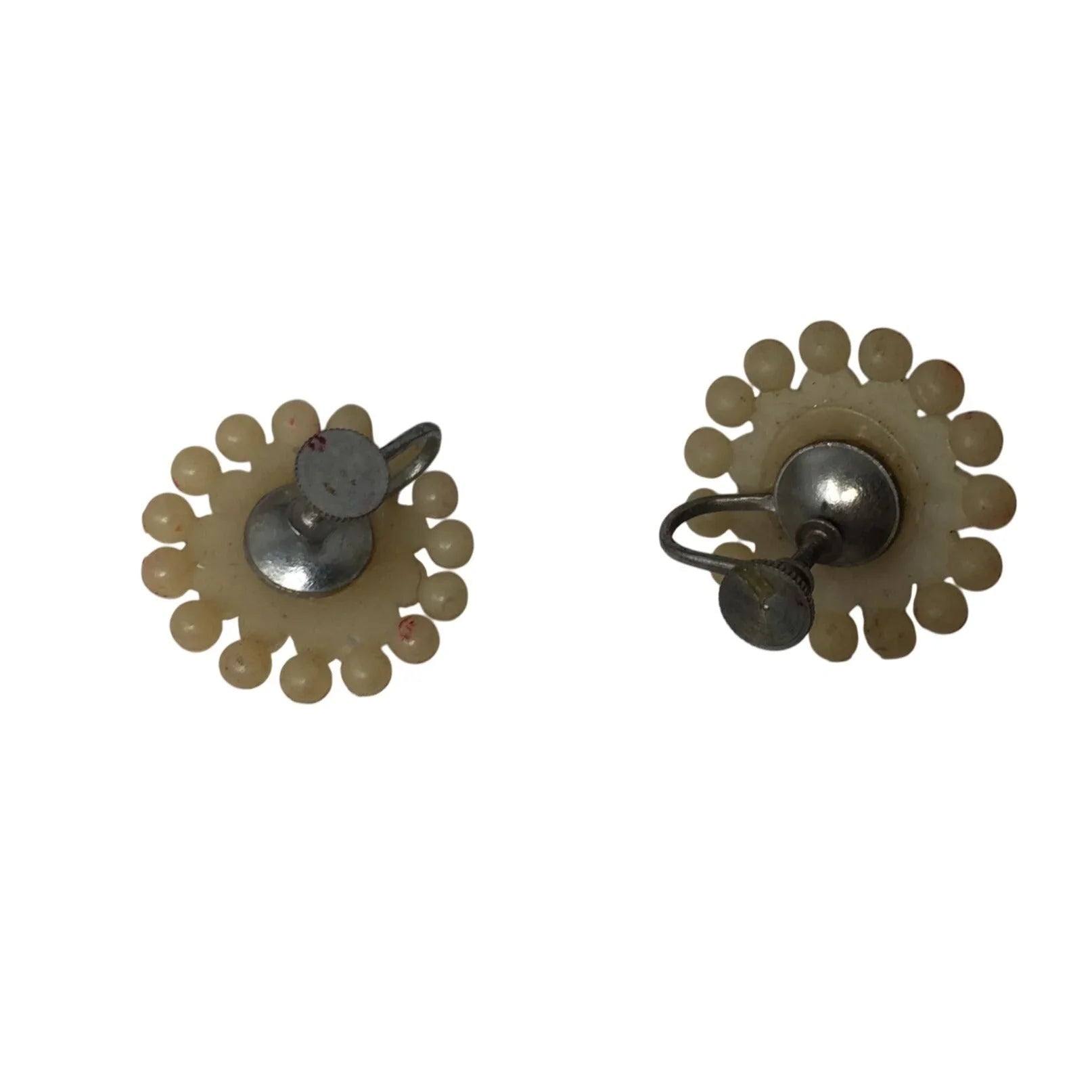 Vintage Women's Faux Pearl Cluster White Clip On Screw Back Earrings - A+ Stuff - Earrings - A+ Stuff